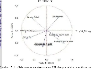 Gambar 15. Analisis komponen utama antara SPL dengan indeks pemutihan pada  