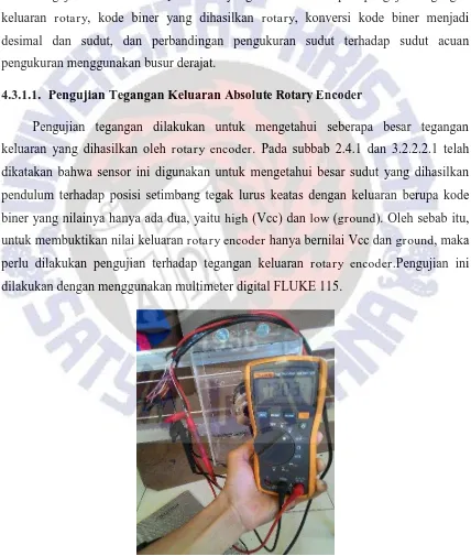 Gambar 4.5. Pengujian tegangan masukan rotary encoder. 