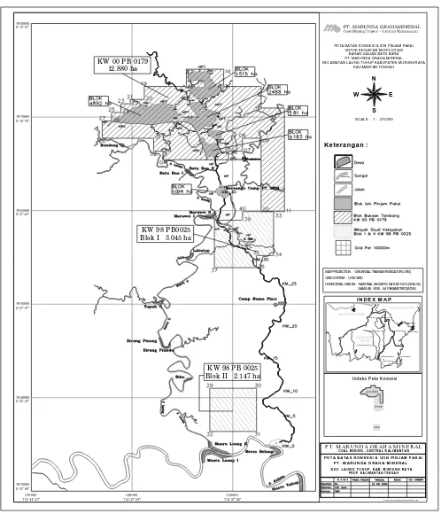 Gambar 2: Peta daerah konsesi PT. Marunda Grahamineral (Sumber: RKTTL, 2009) 