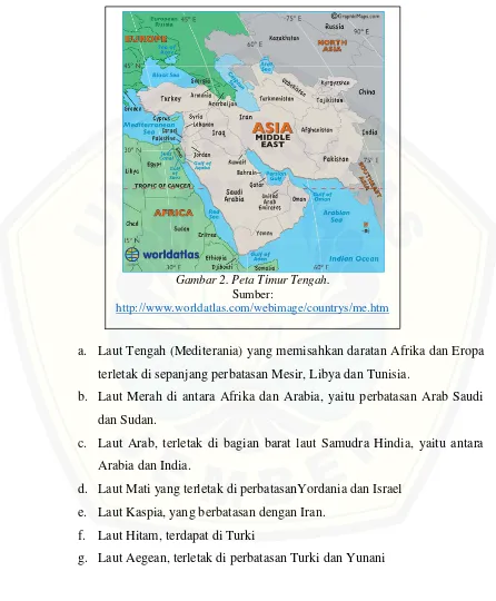 Gambar 2. Peta Timur Tengah. 