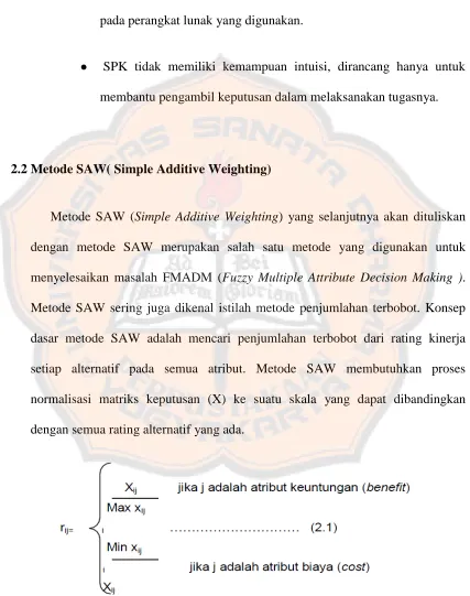 Gambar 2.4. Rumus Perhitungan Metode SAW 