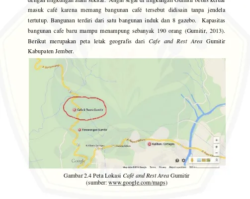 Gambar 2.4 Peta Lokasi Café and Rest Area Gumitir 
