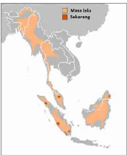 Gambar 2 Penyebaran badak Sumatera (IUCN 2008) 