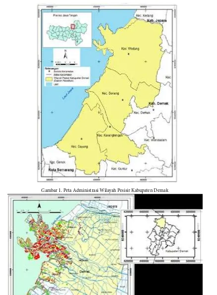 Gambar 1. Peta Administrasi Wilayah Pesisir Kabupaten Demak