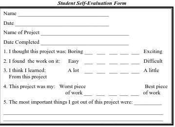Tabel 4. Student Self Evaluation Form (Sumber: Eisner, 1997: 203) 