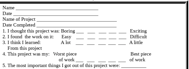 Gambar 2. Student Self Evaluation Form