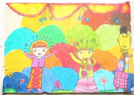 Gambar 4: Judul “ menari” karya Lione siswa play group umur 3.6 tahun