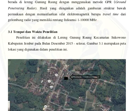 Gambar 3.1 Peta Lokasi Penelitian (Sumber: Google Maps, 2015) 