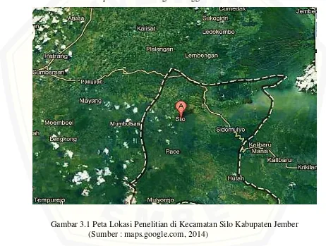 Gambar 3.1 Peta Lokasi Penelitian di Kecamatan Silo Kabupaten Jember 