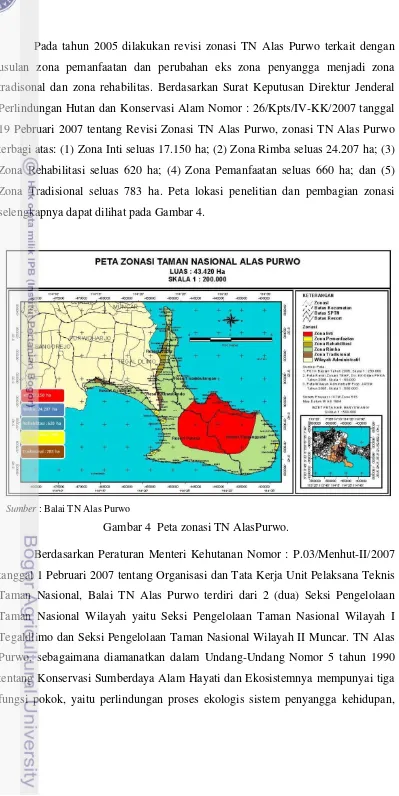 Gambar 4  Peta zonasi TN AlasPurwo. 