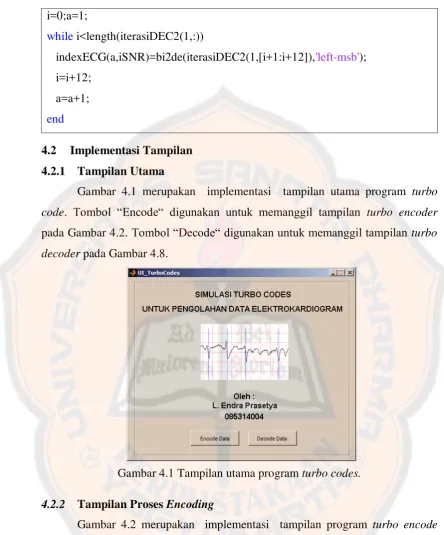 Gambar 4.1 merupakan  implementasi  tampilan utama program turbo 