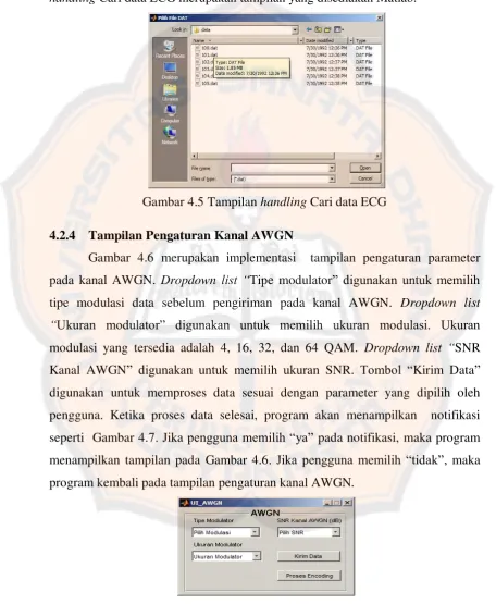 Gambar 4.5 Tampilan handling Cari data ECG 