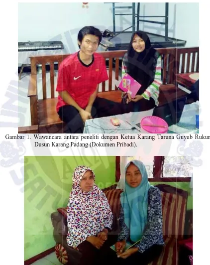 Gambar 1. Wawancara Dusun Karanra antara peneliti dengan Ketua Karang Taruna Gurang Padang (Dokumen Pribadi).