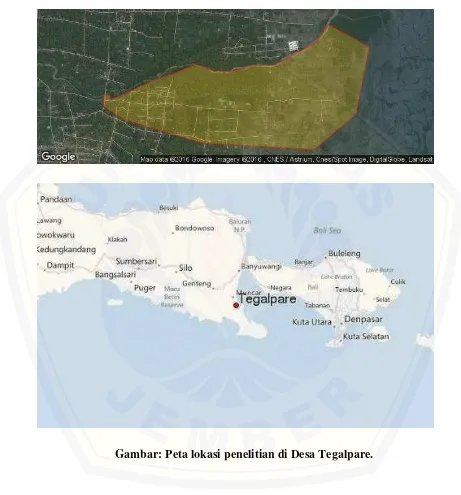 Gambar: Peta lokasi penelitian di Desa Tegalpare. 