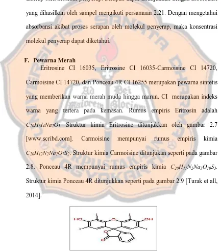 Gambar 2.7. Struktur kimia pewarna Eritrosine CI 16035 [www.scribd.com]. 