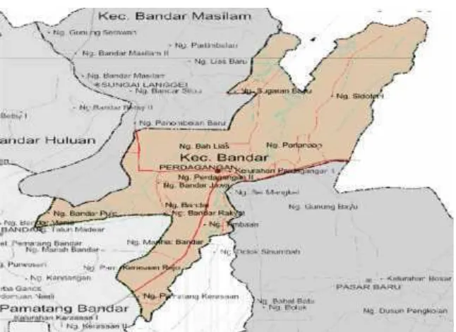 Gambar 2. Peta Wilayah Kecamatan Bandar, Kabupaten Simalungun