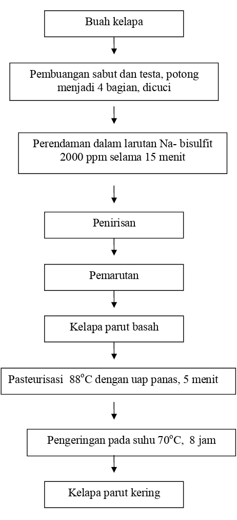 Gambar 7 Diagram pembuatan kelapa  parut kering. 