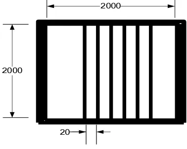Gambar LD-1: Sketsa sebagian bar screen, satuan mm (dilihat dari atas) 