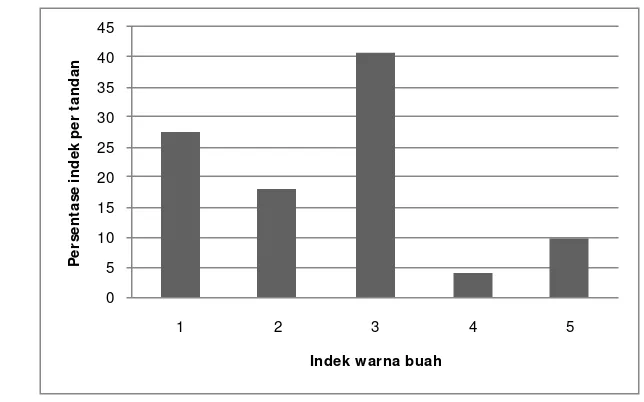 Gambar 6.  Proporsi buah jarak per tandan berdasarkan indeks panen 