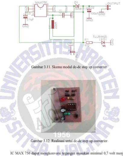 Gambar 3.11. Skema modul dc-dc step up converter 