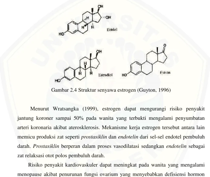 Gambar 2.4 Struktur senyawa estrogen (Guyton, 1996)