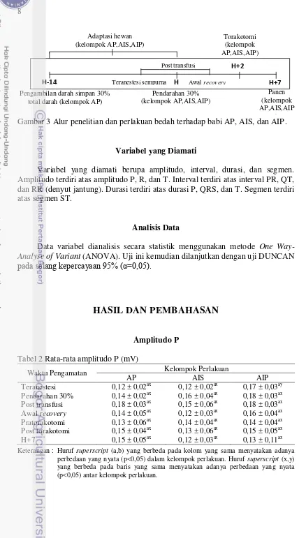 Gambar 3 Alur penelitian dan perlakuan bedah terhadap babi AP, AIS, dan AIP.)  