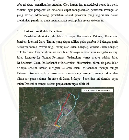Gambar 3.1 Peta Jl. Srikoyo, Kecamatan Patrang (Sumber: Google Maps) 