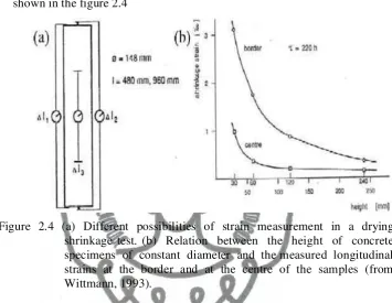 Figure 2.4 (a) Different possibilities of strain measurement in a drying 