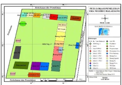 Gambar 1.1 Peta Lokasi Penelitian SMA Negeri 2 Balaesang Tahun 2012Skala 1 : 400