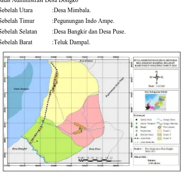 Gambar 1. Peta Administrasi Desa Dongko Tahun 2012 Skala 1:40.000Waktu Pelaksanaan Penelitian