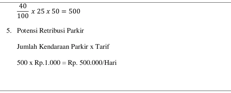 Tabel 4.6  Data Titik Parkir Klasifikasi Sedang