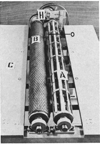 Gambar 6. Mesin pengupas kulit singkong dengan dua silinder berputar  (Odigboh EU. 1976) 
