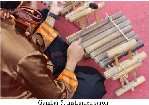 Gambar 5: instrumen saron (Dokumentasi: Darma, September 2015) 