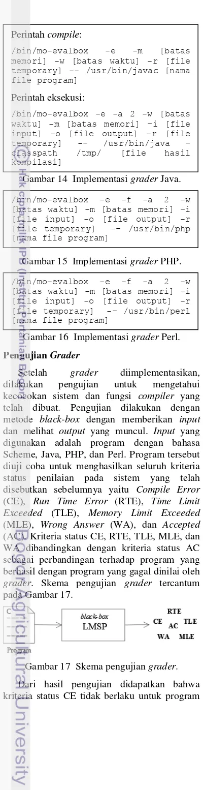 Gambar 14  Implementasi grader Java. 