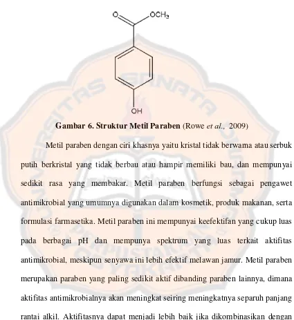 Gambar 6. Struktur Metil Paraben (Rowe et al., 2009) 