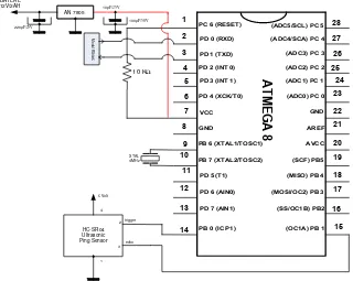 Gambar 3.2 Rangkaian Mikrokontroler ATMega 8 