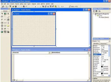 Gambar 2.2 Tampilan Utama Visual Basic 6.0 