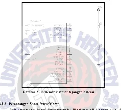 Gambar 3.10 Skematik sensor tegangan baterai 