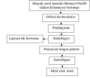 Gambar 3. Diagram alir pembuatan metil ester dari CPO (Ooi et al. 1996) 