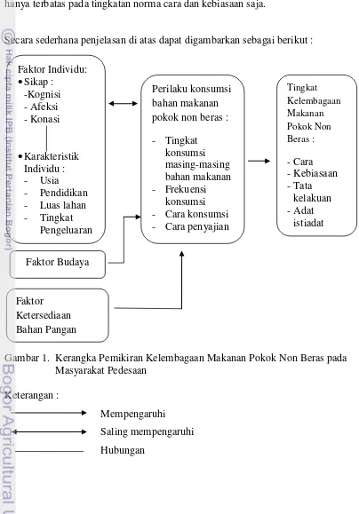 Gambar 1.  Kerangka Pemikiran Kelembagaan Makanan Pokok Non Beras pada  