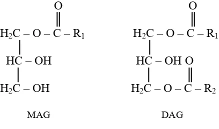 Gambar 4  Struktur kimia MAG dan DAG 