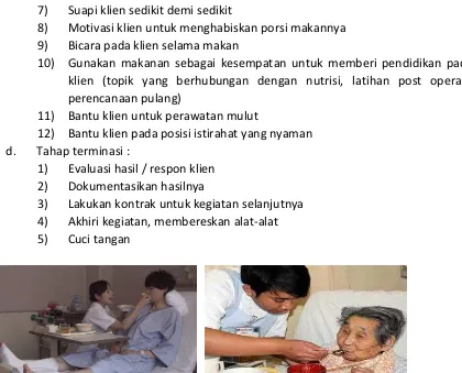 Gambar. Membantu pasien makan (menyuap) 