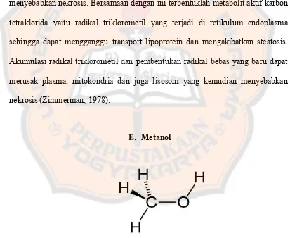Gambar 5. Struktrur kimia metanol  National Center of Biotechnology Information,