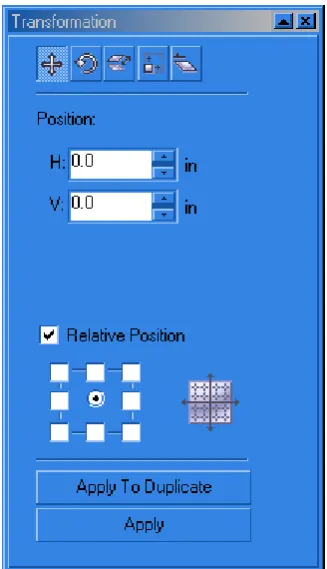 Gambar 34 . Kotak Dialog Transformation Position 