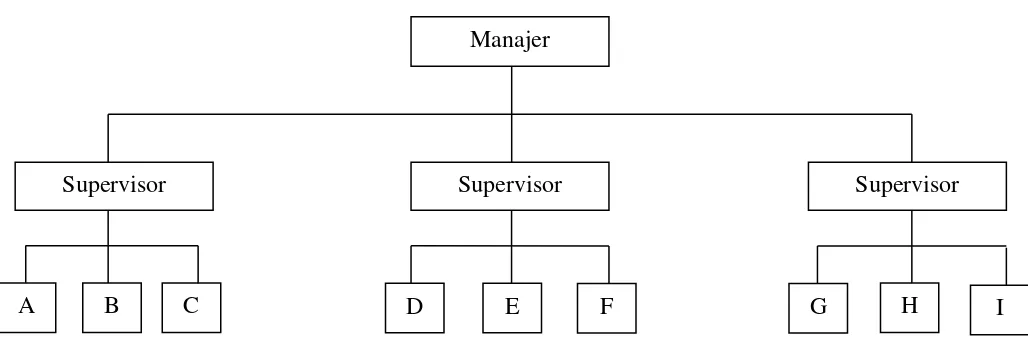 Gambar 3.7 : Struktur organisasi mendatar  