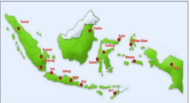 Gambar 3.  Sentra agroindustri ikan Indonesia (Deperin, 2004)  