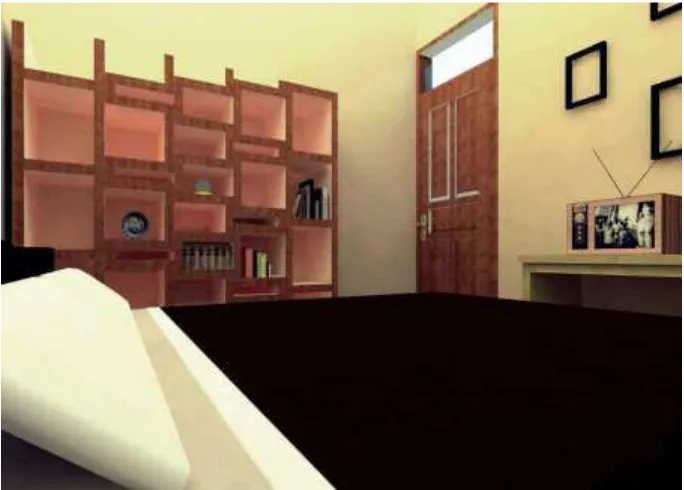 Gambar 4.1 Interior ruang Tidur Type 3 Bedroom  Sumber : Gambar 3D Tugas Akhir  