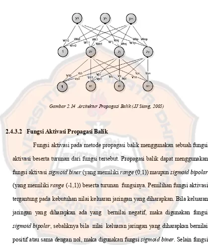 Gambar 2.14  Arsitektur Propagasi Balik (JJ Siang, 2005) 