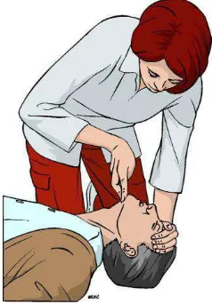 Gambar 2.3. Head-tilt, chin-lift maneuver (sumber: European Resuscitation 