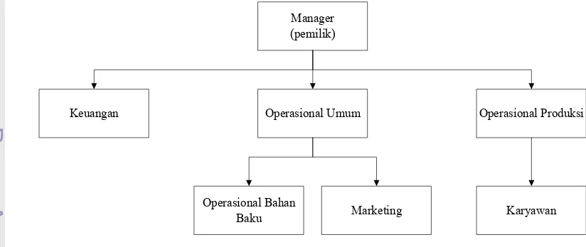 Gambar 3. Struktur organisasi UD Praktis 